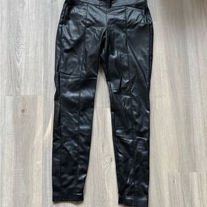 Zara Black Leather-Style Trousers